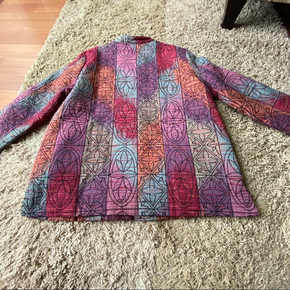 Women's Multi Colored Blazer With Loop Buttons - image 2